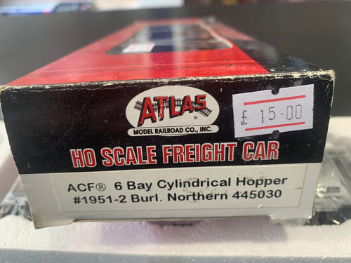 Atlas 1951-2 ACF 6 bay Cylindrical Hopper - Burlington Northern