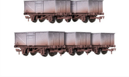 Dapol DA4F-030-107 Multipack 5 x 16 ton steel mineral wagons BR grey - weathered